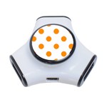Polka Dots - Dark Orange on White Portable USB Hub (One Side)