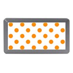 Polka Dots - Dark Orange on White Memory Card Reader (Mini)