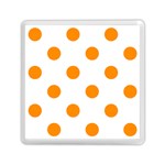 Polka Dots - Dark Orange on White Memory Card Reader with Storage (Square)