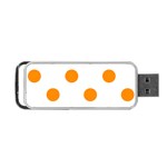 Polka Dots - Dark Orange on White Portable USB Flash (One Side)