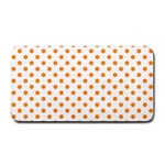 Polka Dots - Dark Orange on White Medium Bar Mat