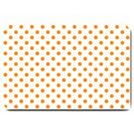 Polka Dots - Dark Orange on White Large Doormat