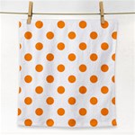 Polka Dots - Dark Orange on White Face Towel