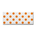 Polka Dots - Dark Orange on White Hand Towel