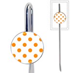 Polka Dots - Dark Orange on White Book Mark