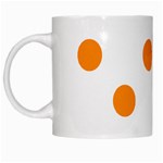 Polka Dots - Dark Orange on White White Mug