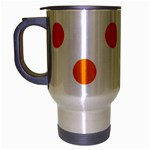 Polka Dots - Dark Orange on White Travel Mug (Silver Gray)