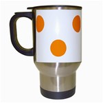 Polka Dots - Dark Orange on White Travel Mug (White)