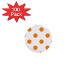 Polka Dots - Dark Orange on White 1  Mini Button (100 pack)