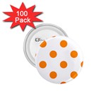Polka Dots - Dark Orange on White 1.75  Button (100 pack)