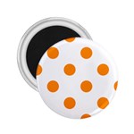 Polka Dots - Dark Orange on White 2.25  Magnet