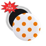 Polka Dots - Dark Orange on White 2.25  Magnet (10 pack)
