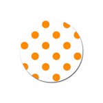 Polka Dots - Dark Orange on White Magnet 3  (Round)
