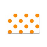 Polka Dots - Dark Orange on White Magnet (Name Card)