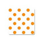Polka Dots - Dark Orange on White Magnet (Square)