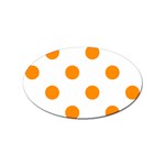 Polka Dots - Dark Orange on White Sticker Oval (10 pack)