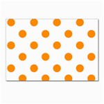 Polka Dots - Dark Orange on White Postcard 4 x 6  (Pkg of 10)