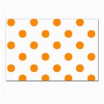 Polka Dots - Dark Orange on White Postcards 5  x 7  (Pkg of 10)