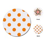 Polka Dots - Dark Orange on White Playing Cards (Round)