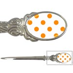 Polka Dots - Dark Orange on White Letter Opener