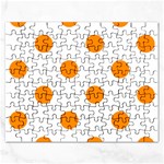 Polka Dots - Dark Orange on White Jigsaw Puzzle (Rectangular)