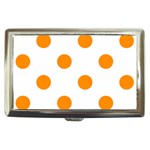 Polka Dots - Dark Orange on White Cigarette Money Case
