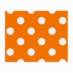 Polka Dots - White on Orange Small Glasses Cloth
