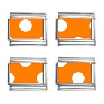 Polka Dots - White on Orange 9mm Italian Charm (4 pack)