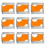 Polka Dots - White on Orange 9mm Italian Charm (9 pack)