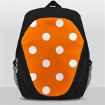 Polka Dots - White on Orange Backpack Bag