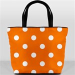 Polka Dots - White on Orange Bucket Bag