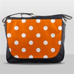 Polka Dots - White on Orange Messenger Bag