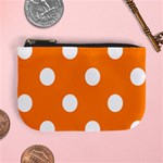Polka Dots - White on Orange Mini Coin Purse