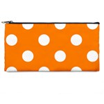 Polka Dots - White on Orange Pencil Case