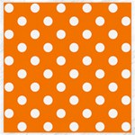 Polka Dots - White on Orange Canvas 20  x 20 