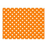 Polka Dots - White on Orange Double Sided Flano Blanket (Mini)