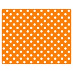 Polka Dots - White on Orange Double Sided Flano Blanket (Medium)