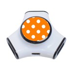 Polka Dots - White on Orange Portable USB Hub (One Side)