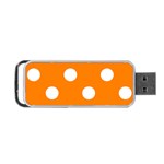 Polka Dots - White on Orange Portable USB Flash (One Side)