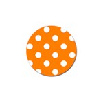 Polka Dots - White on Orange Golf Ball Marker