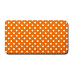 Polka Dots - White on Orange Medium Bar Mat