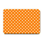 Polka Dots - White on Orange Small Doormat