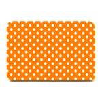 Polka Dots - White on Orange Plate Mat