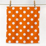 Polka Dots - White on Orange Face Towel