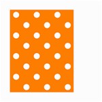 Polka Dots - White on Orange Small Garden Flag (Two Sides)