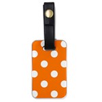 Polka Dots - White on Orange Luggage Tag (One Side)