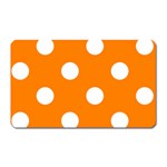 Polka Dots - White on Orange Magnet (Rectangular)