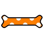 Polka Dots - White on Orange Magnet (Dog Bone)