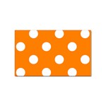 Polka Dots - White on Orange Sticker Rectangular (100 pack)