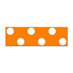 Polka Dots - White on Orange Sticker Bumper (10 pack)